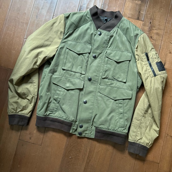 Men's Belstaff Ashvale Panelled Twill and Canvas Bomber Jacket Size EU 52 - Picture 3 of 5